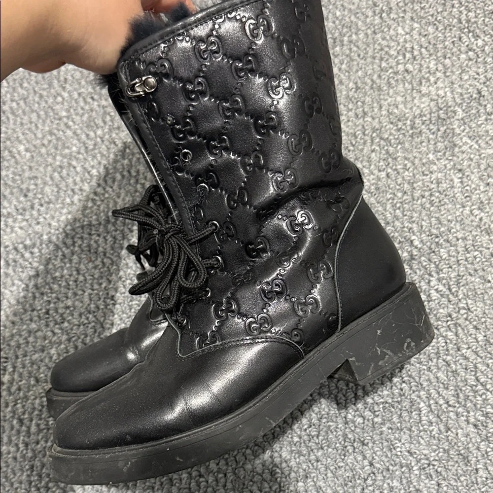 Gucci Women's Black Lace-Up winter Boots - Picture 3 of 6